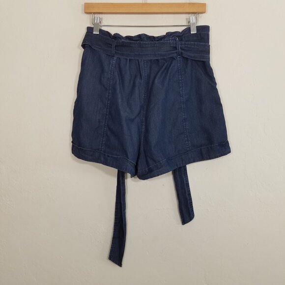 Express Extreme High Rise Shorts Belted Blue Size M - Picture 3 of 5